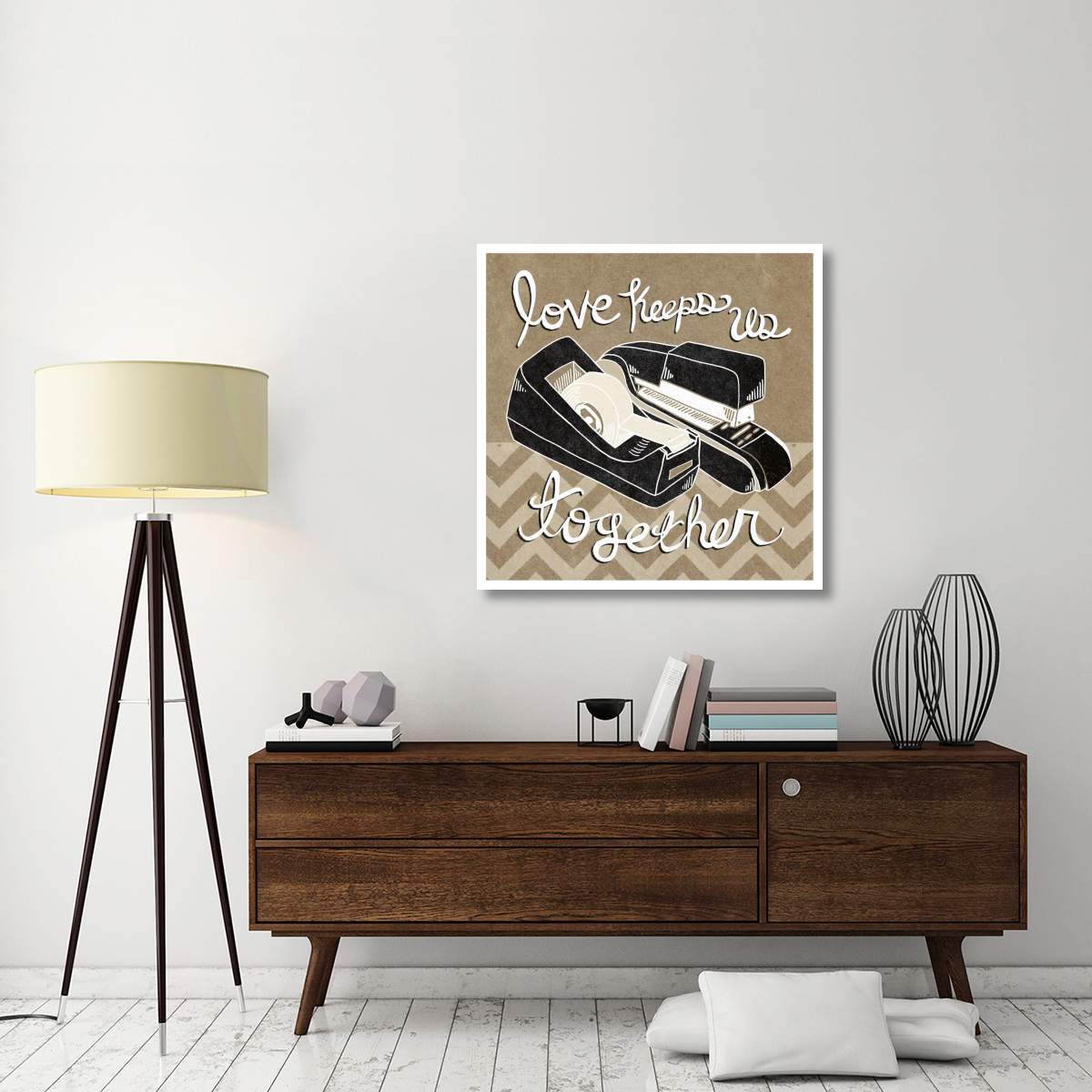 Love Keeps Us Together Taupe -Paper Art-38&quotx38"