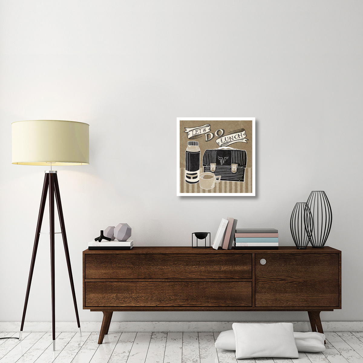 Lets Do Lunch Taupe -Paper Art-26&quotx26"