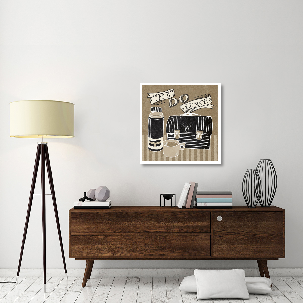 Lets Do Lunch Taupe -Paper Art-32&quotx32"