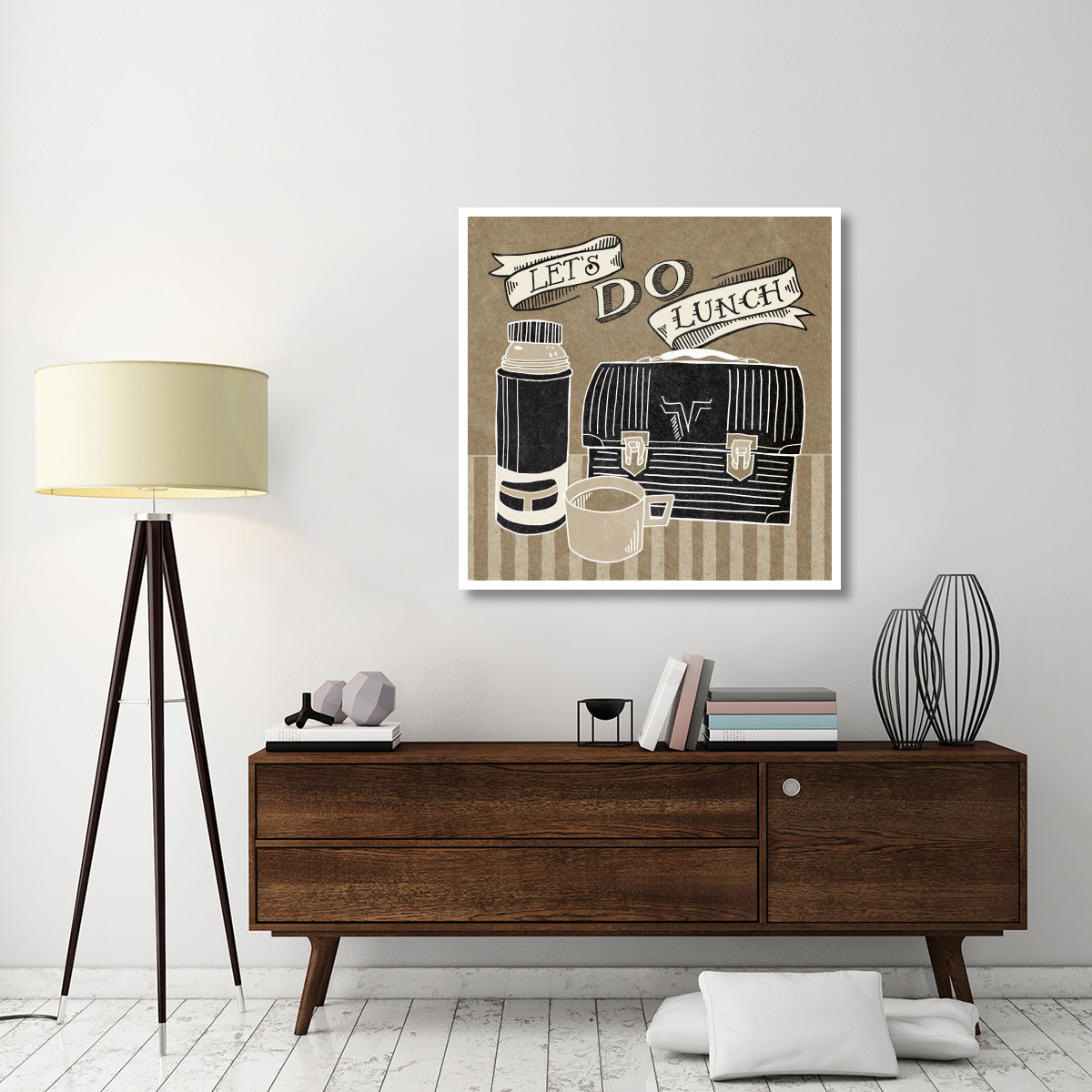 Lets Do Lunch Taupe -Paper Art-42&quotx42"