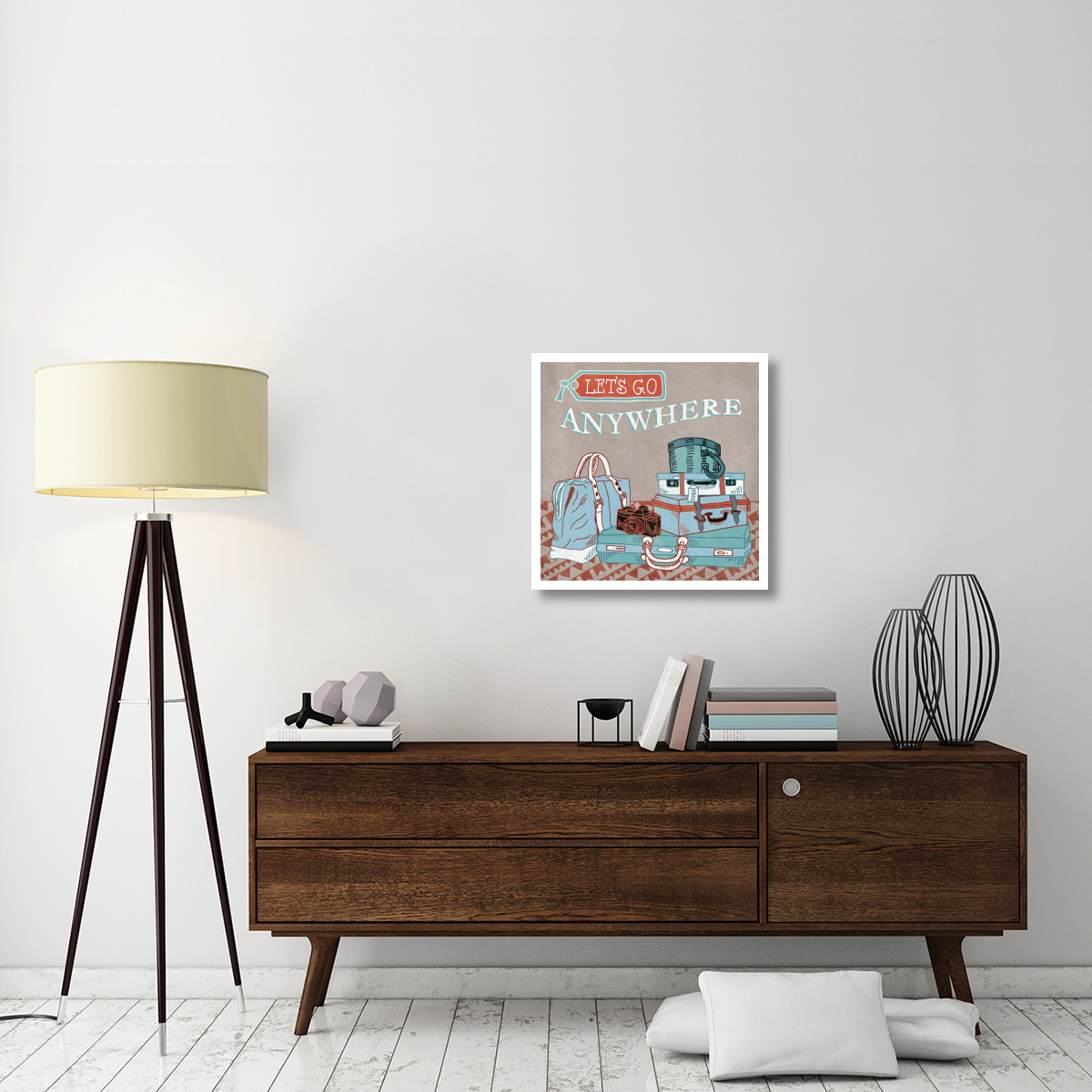 Adventure Love Suitcase -Paper Art-26&quotx26"