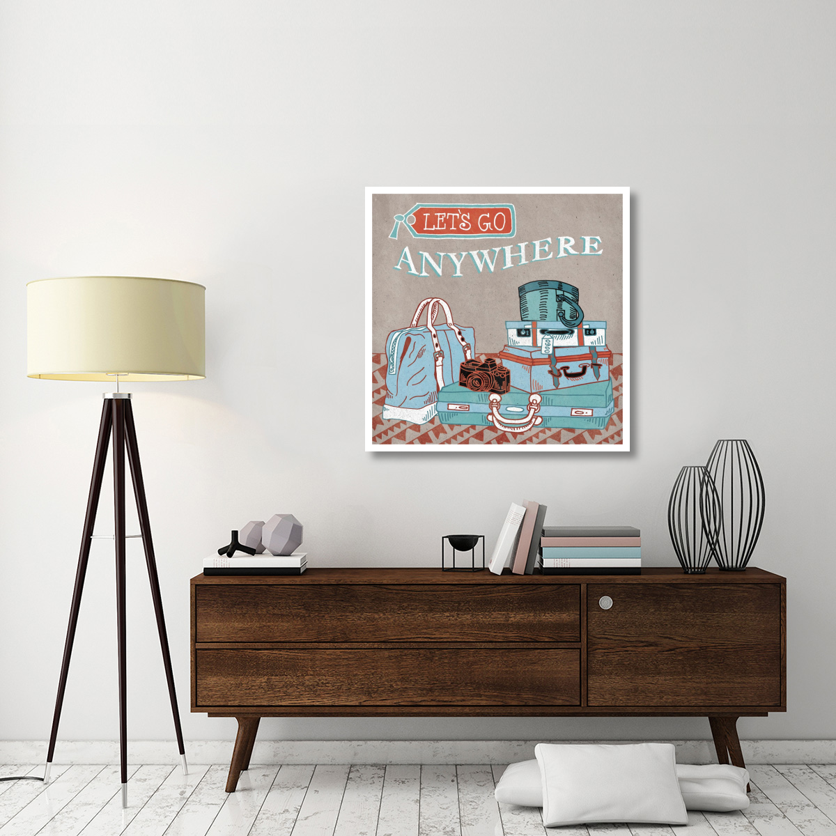 Adventure Love Suitcase -Paper Art-38&quotx38"