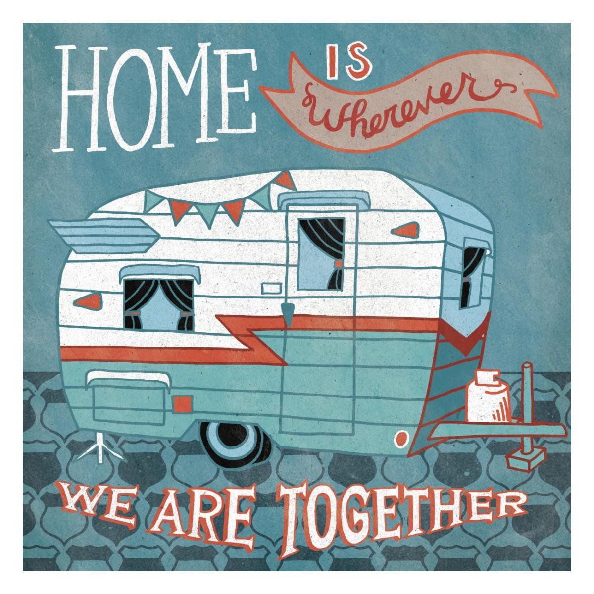 Adventure Love Camper -Paper Art-26"x26"