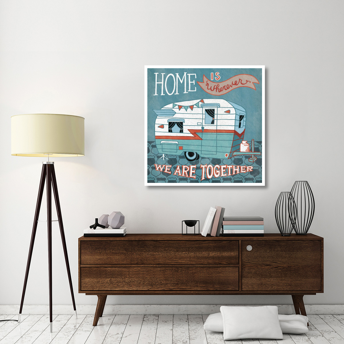 Adventure Love Camper -Paper Art-42&quotx42"