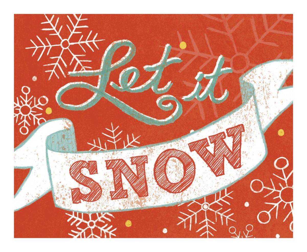 Let it Snow -Paper Art-22"x18"