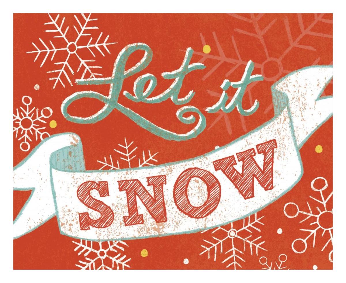 Let it Snow -Paper Art-26"x22"