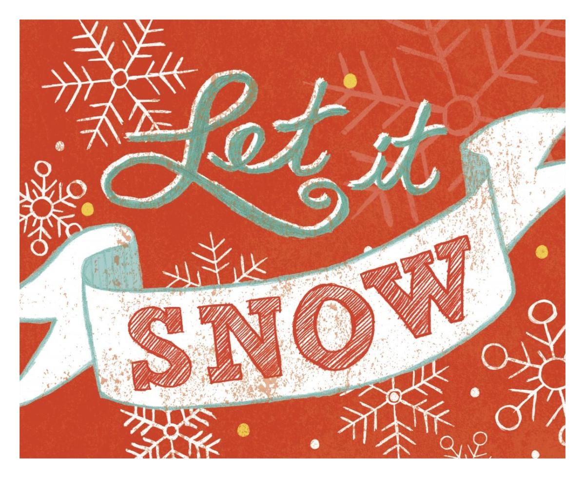 Let it Snow -Paper Art-30"x24"