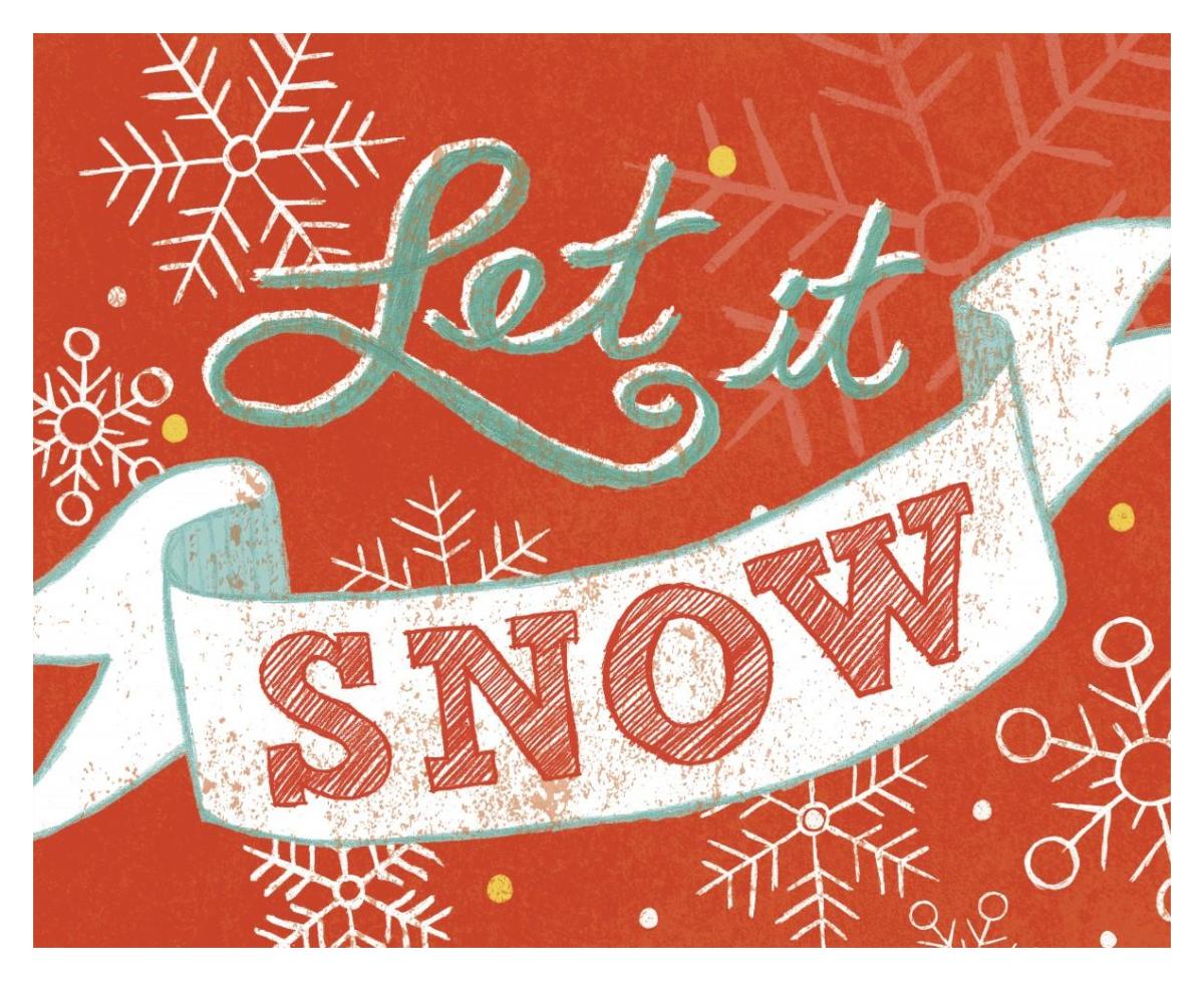 Let it Snow -Paper Art-37"x30"