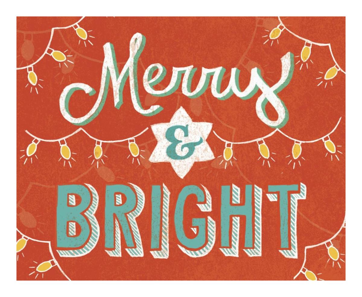 Merry and Bright -Paper Art-22"x18"