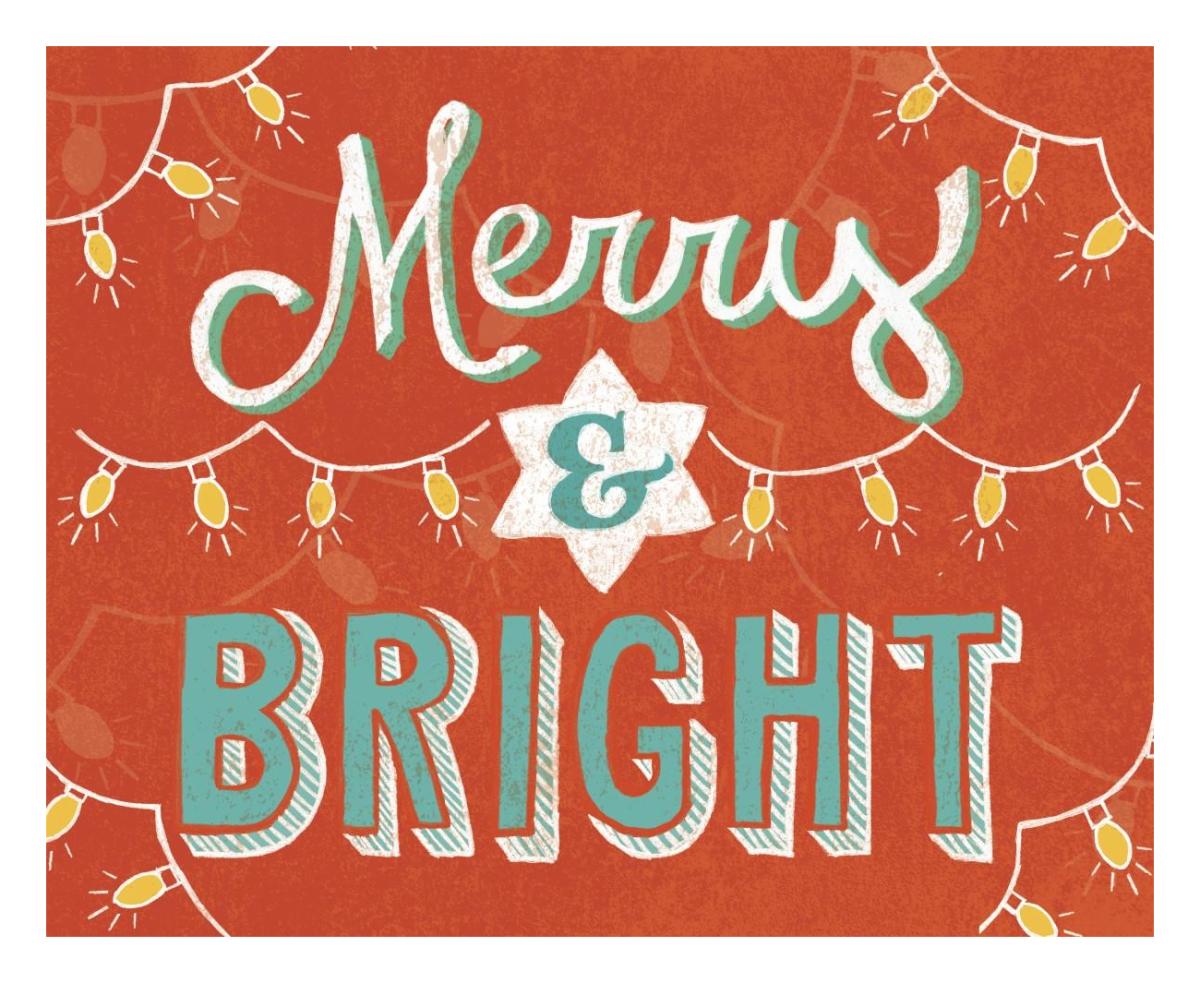 Merry and Bright -Paper Art-26"x22"