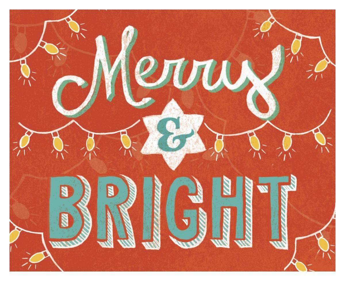 Merry and Bright -Paper Art-37"x30"