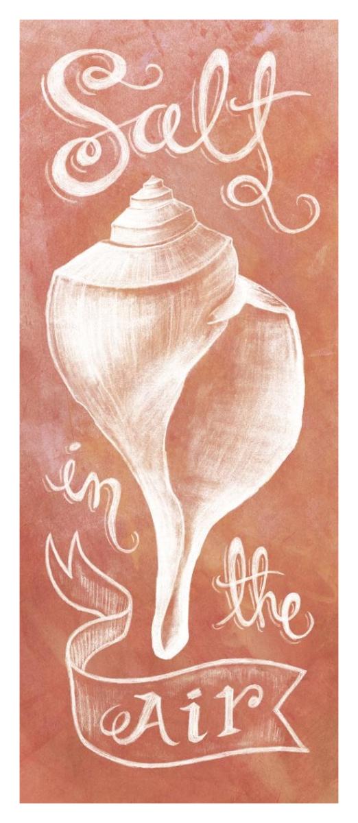 Seashell Coral -Paper Art-18"x42"