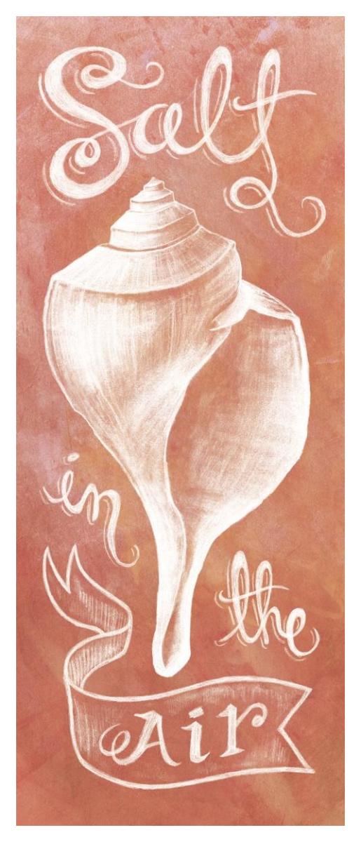 Seashell Coral -Paper Art-22"x52"