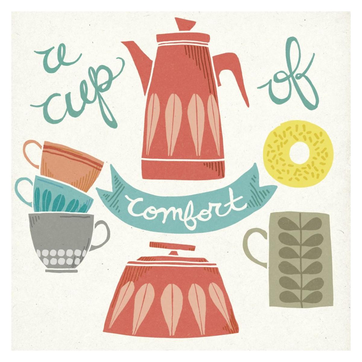 A Cup of Comfort -Paper Art-32"x32"