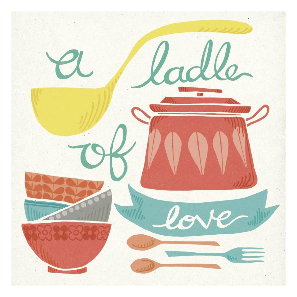 A Ladle of Love -Paper Art-26"x26"
