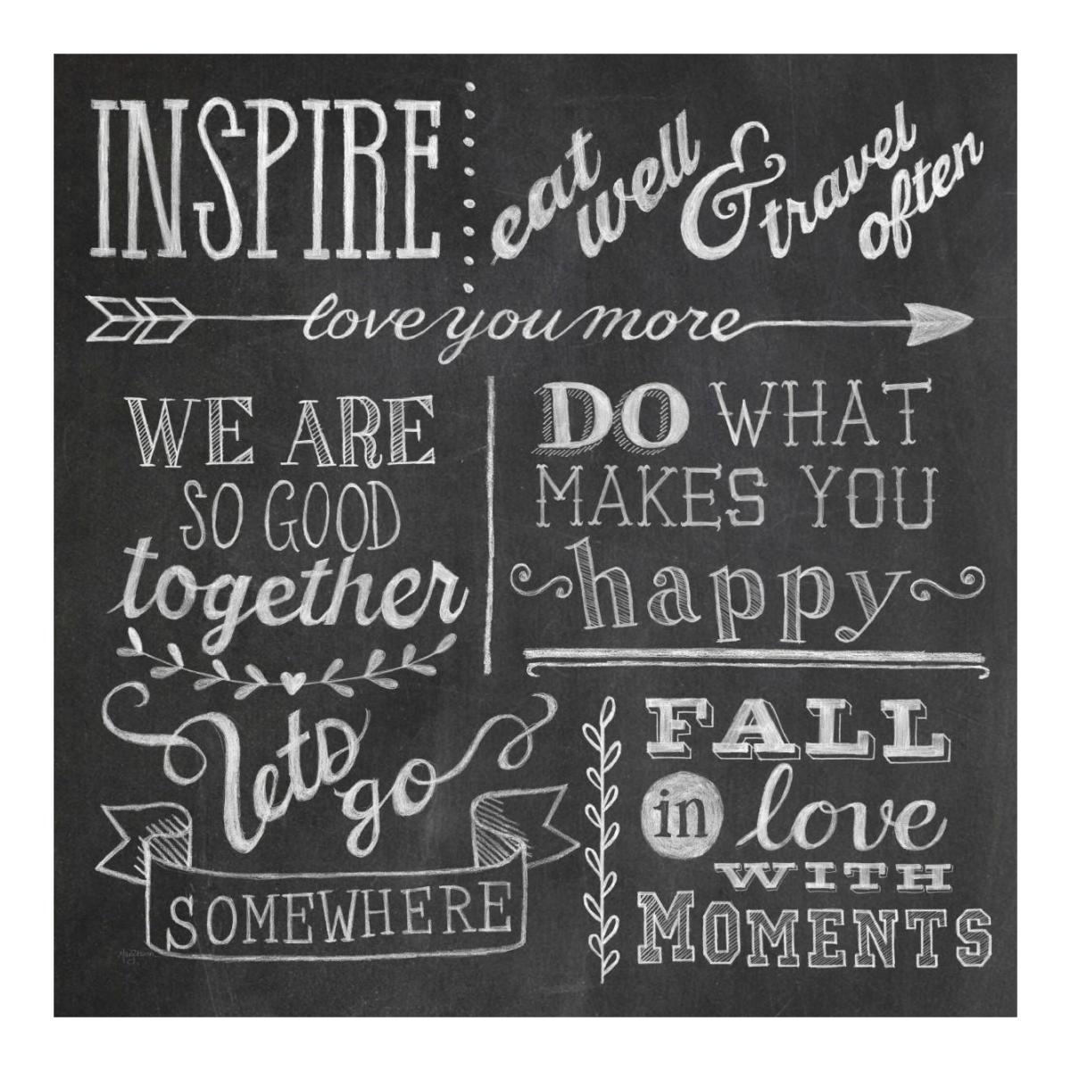 Inspiration Chalkboard III -Paper Art-20"x20"