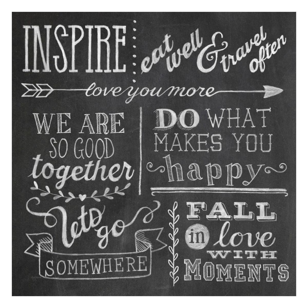 Inspiration Chalkboard III -Paper Art-26"x26"