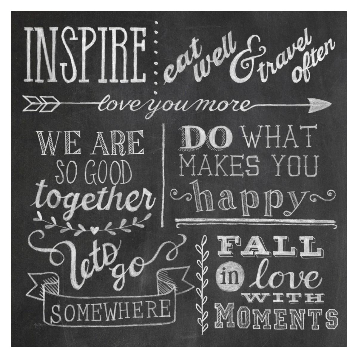 Inspiration Chalkboard III -Paper Art-32"x32"