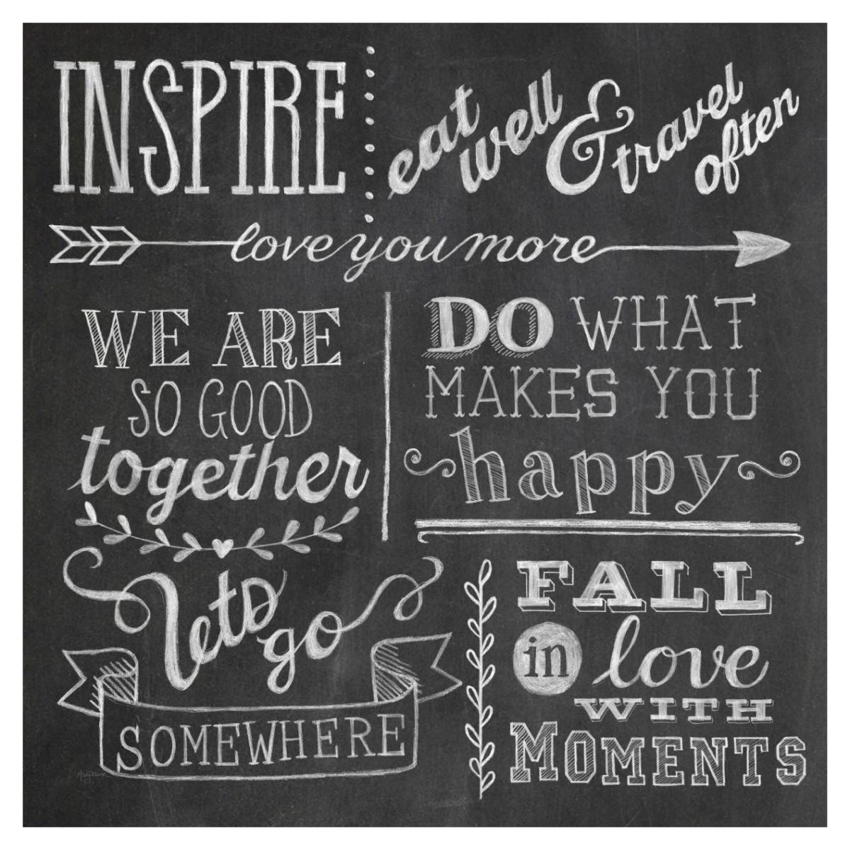 Inspiration Chalkboard III -Paper Art-38"x38"
