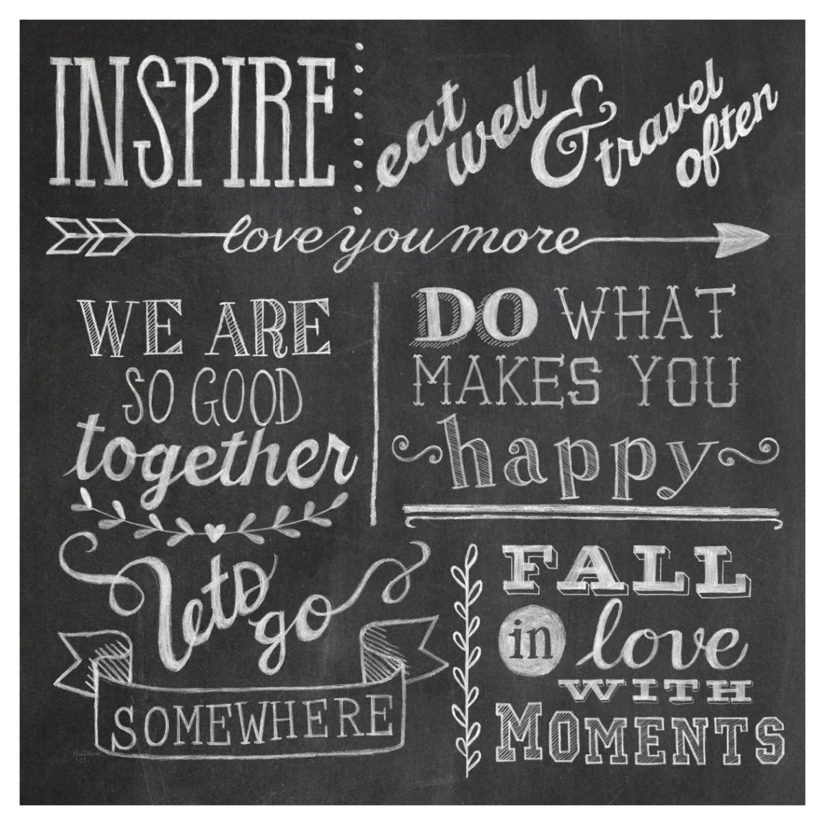 Inspiration Chalkboard III -Paper Art-42"x42"
