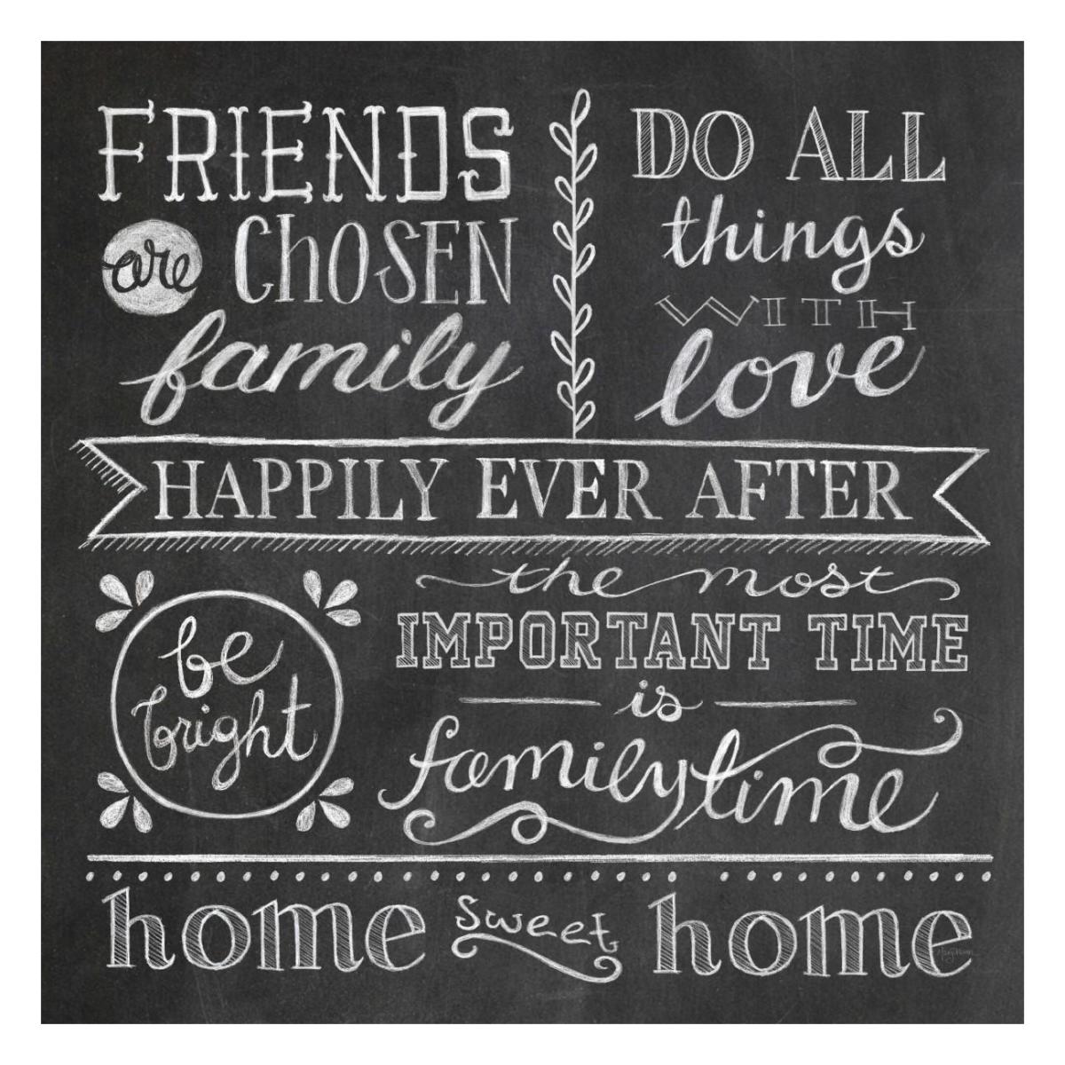 Inspiration Chalkboard IV -Paper Art-26"x26"