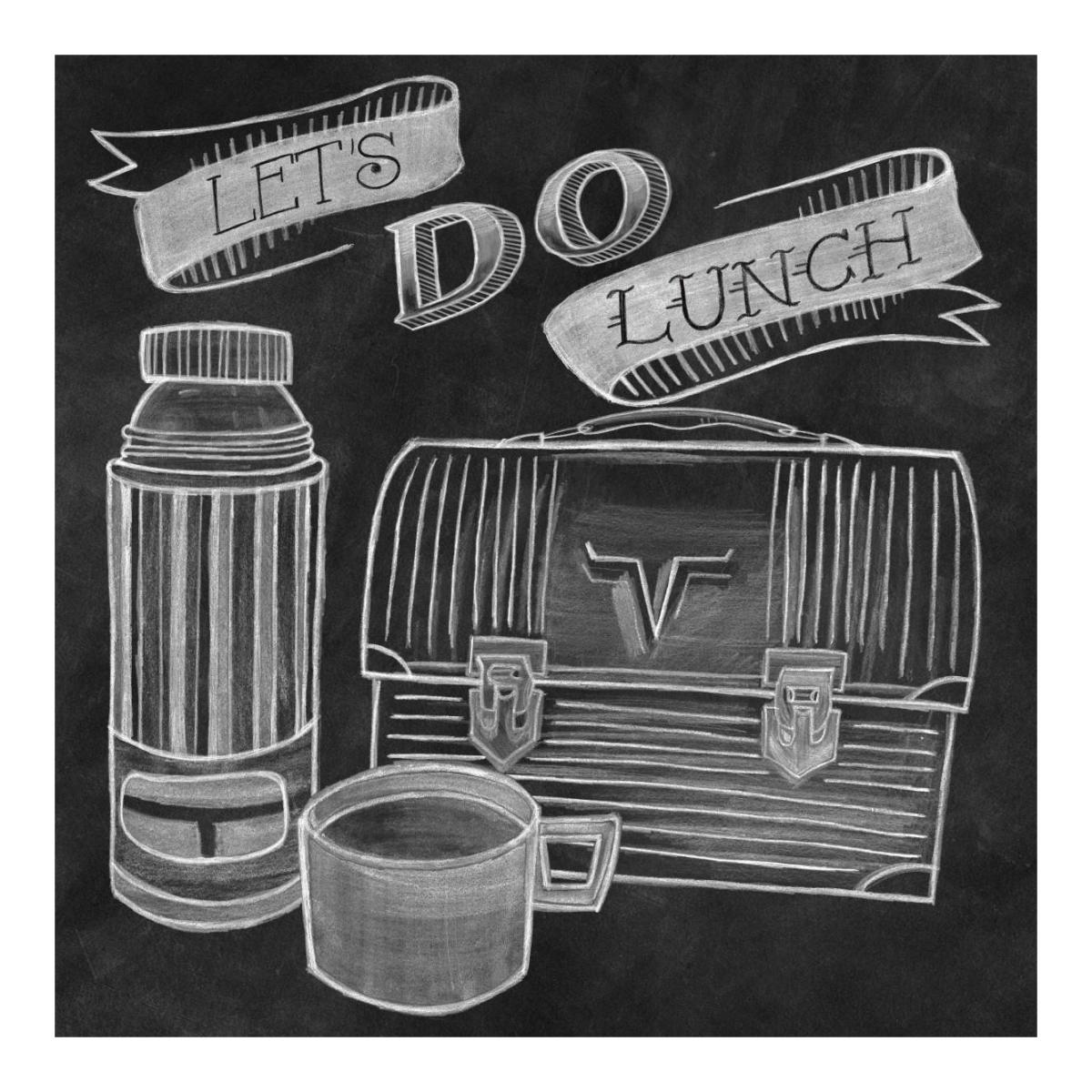Let's Do Lunch Chalk -Paper Art-20"x20"