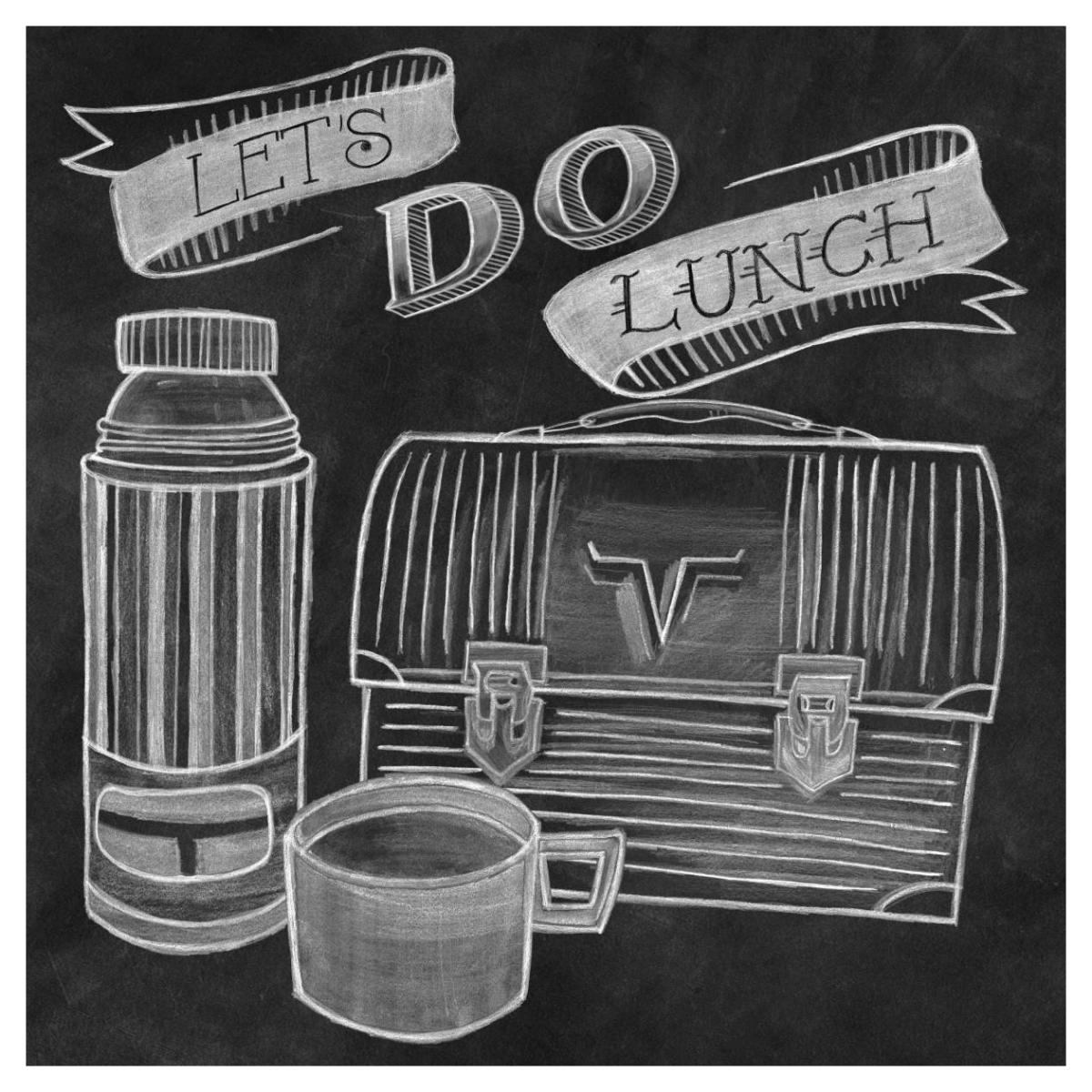 Let's Do Lunch Chalk -Paper Art-42"x42"