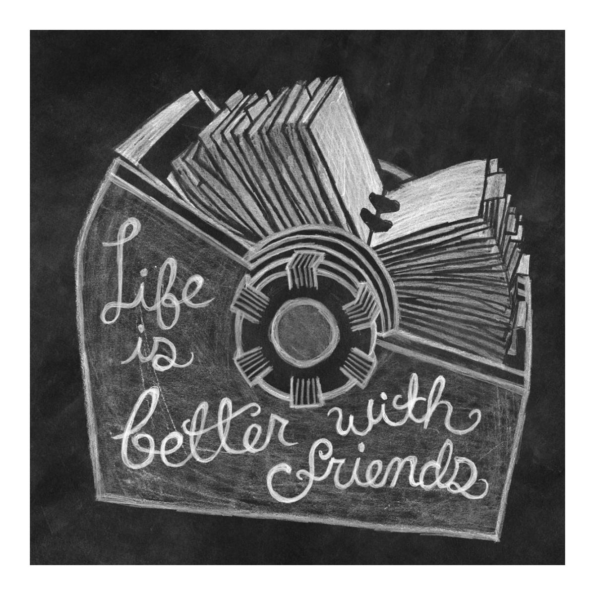 Life is Better Chalk -Paper Art-20"x20"