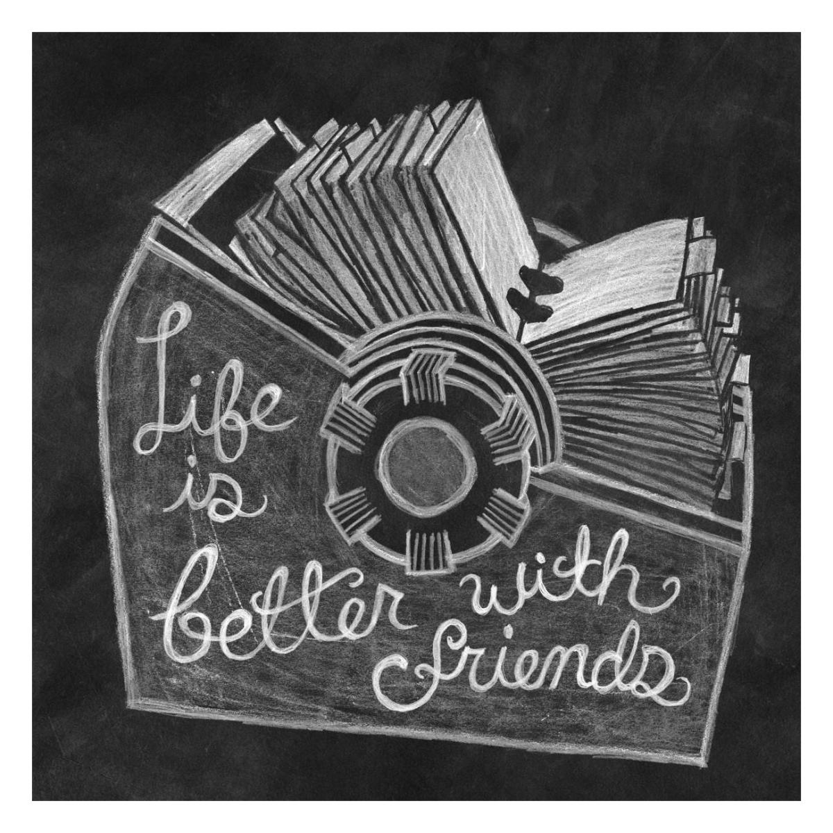 Life is Better Chalk -Paper Art-26"x26"