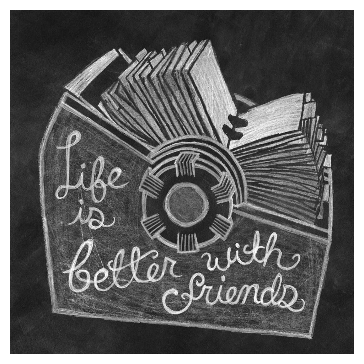 Life is Better Chalk -Paper Art-38"x38"
