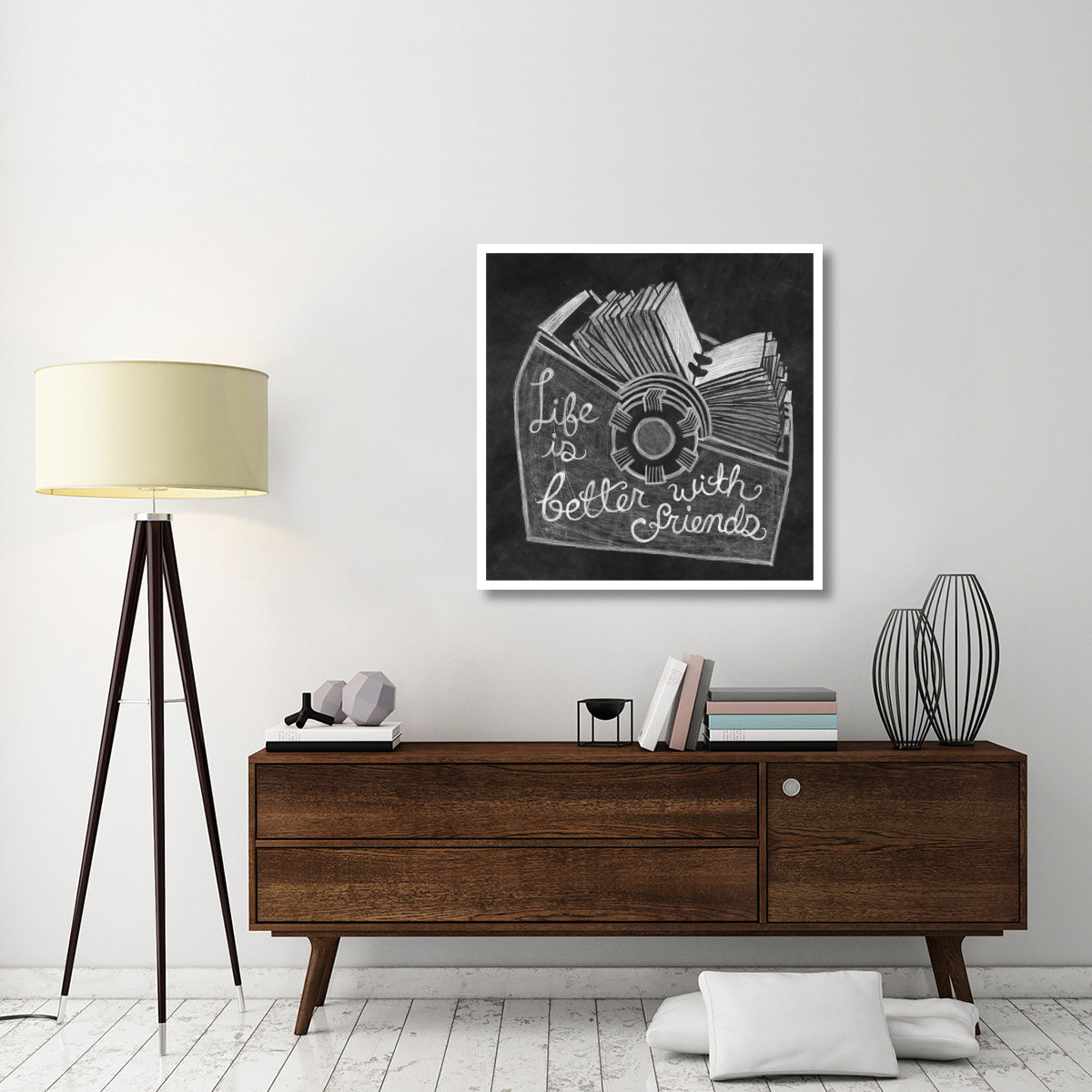 Life is Better Chalk -Paper Art-38&quotx38"