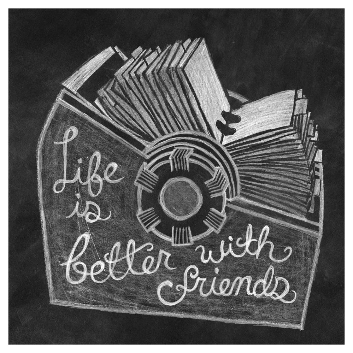 Life is Better Chalk -Paper Art-42"x42"
