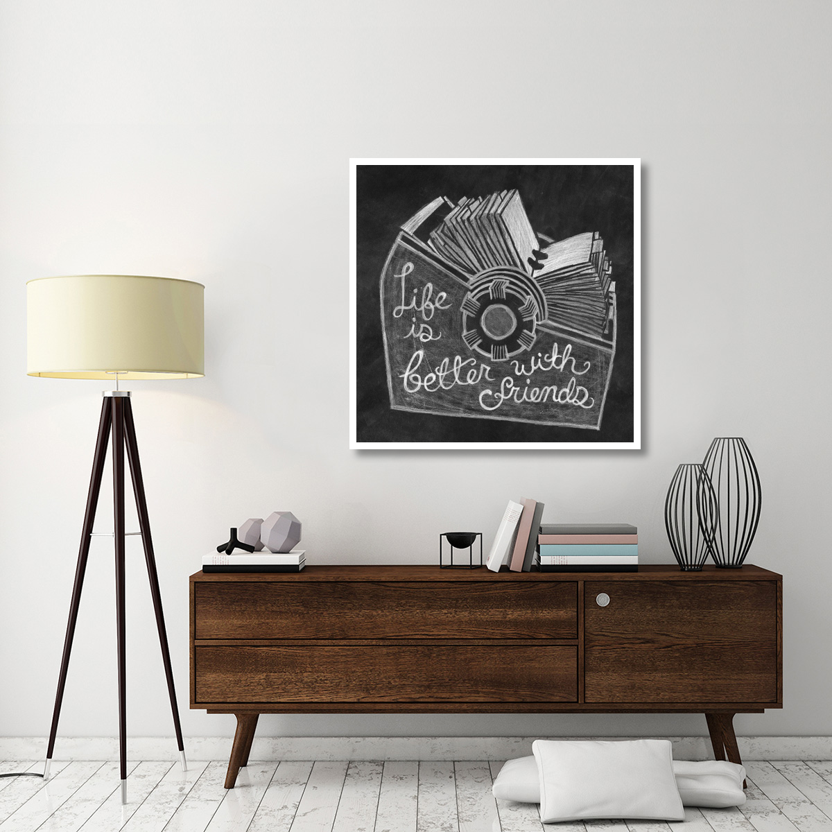 Life is Better Chalk -Paper Art-42&quotx42"
