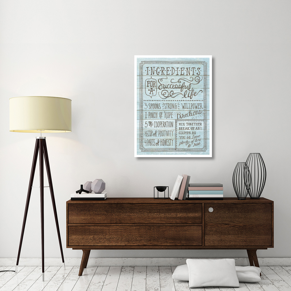 Ingredients For Life I Blue -Paper Art-32&quotx42"