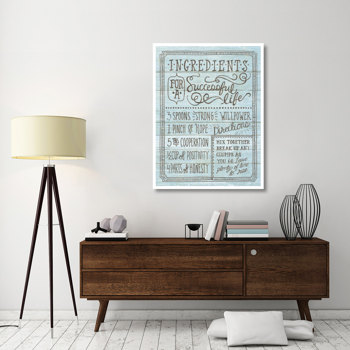 Ingredients For Life I Blue -Paper Art-38&quotx50"