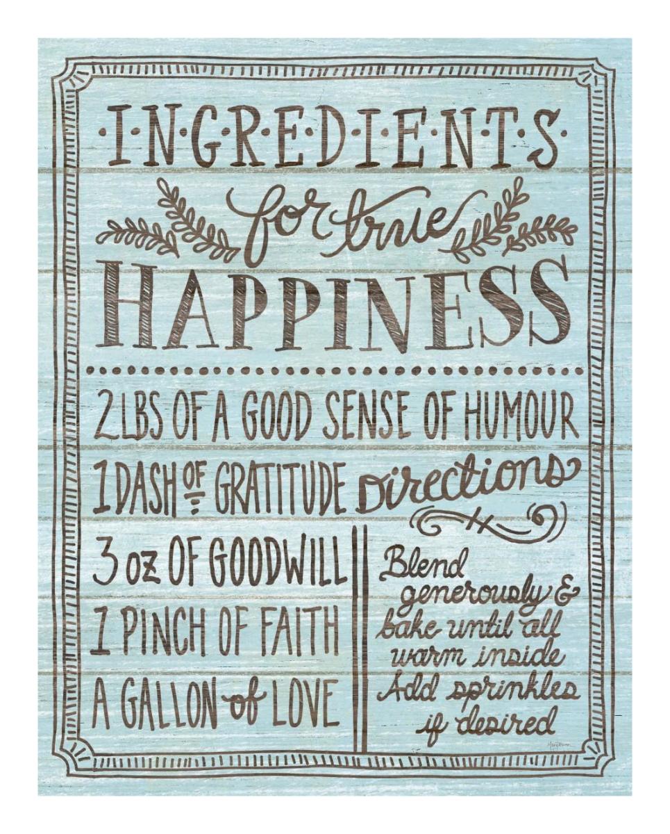 Ingredients for Life II Blue -Paper Art-18"x22"
