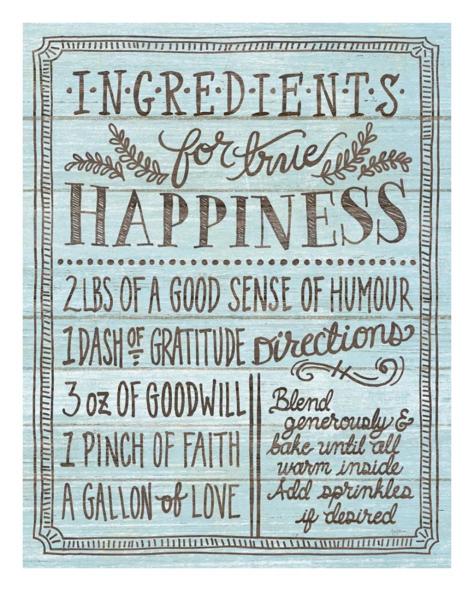Ingredients for Life II Blue -Paper Art-22"x26"