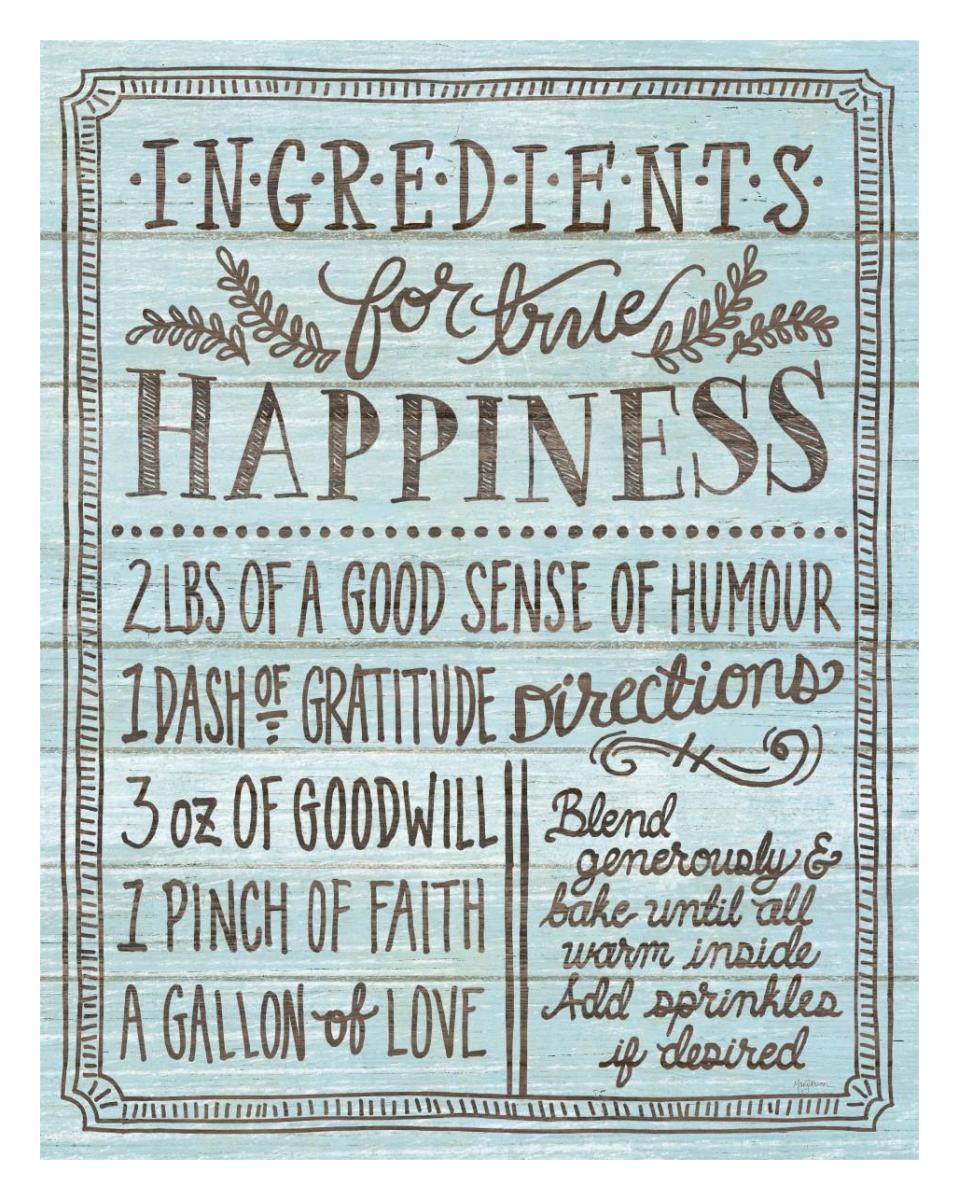 Ingredients for Life II Blue -Paper Art-24"x30"