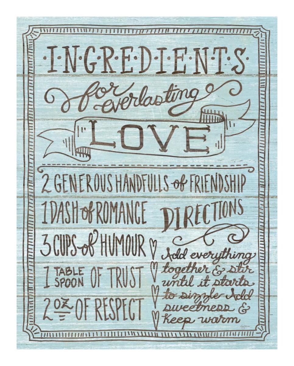 Ingredients for Life III Blue -Paper Art-18"x22"