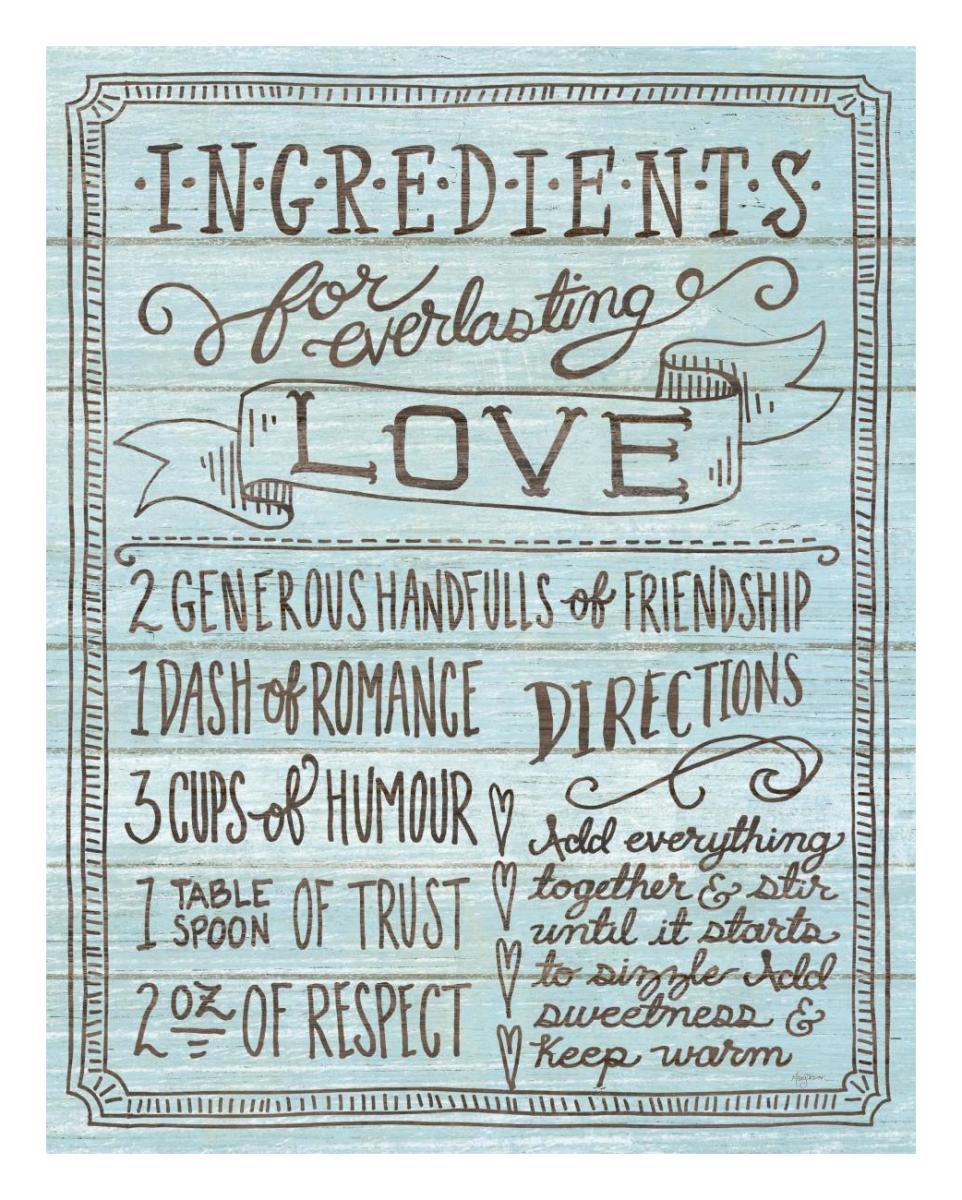 Ingredients for Life III Blue -Paper Art-22"x26"