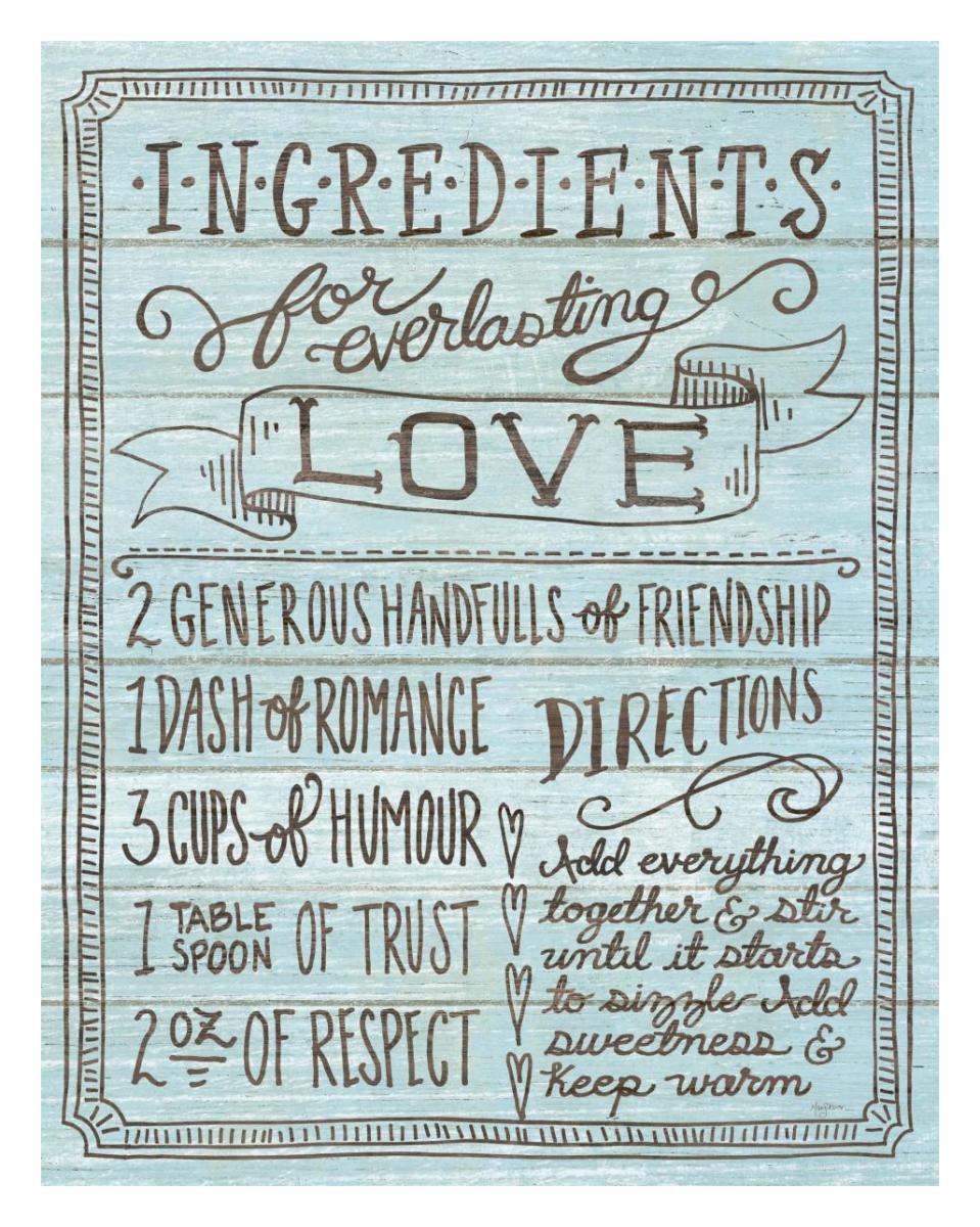 Ingredients for Life III Blue -Paper Art-24"x30"
