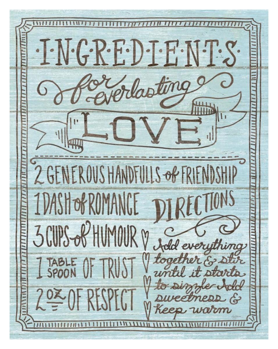 Ingredients for Life III Blue -Paper Art-30"x37"