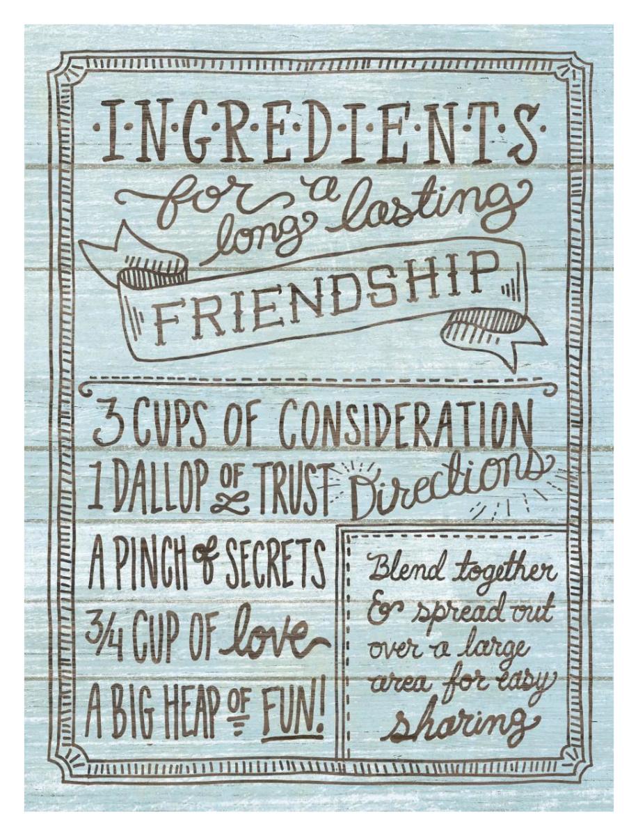 Ingredients For Life IV Blue -Paper Art-14"x18"