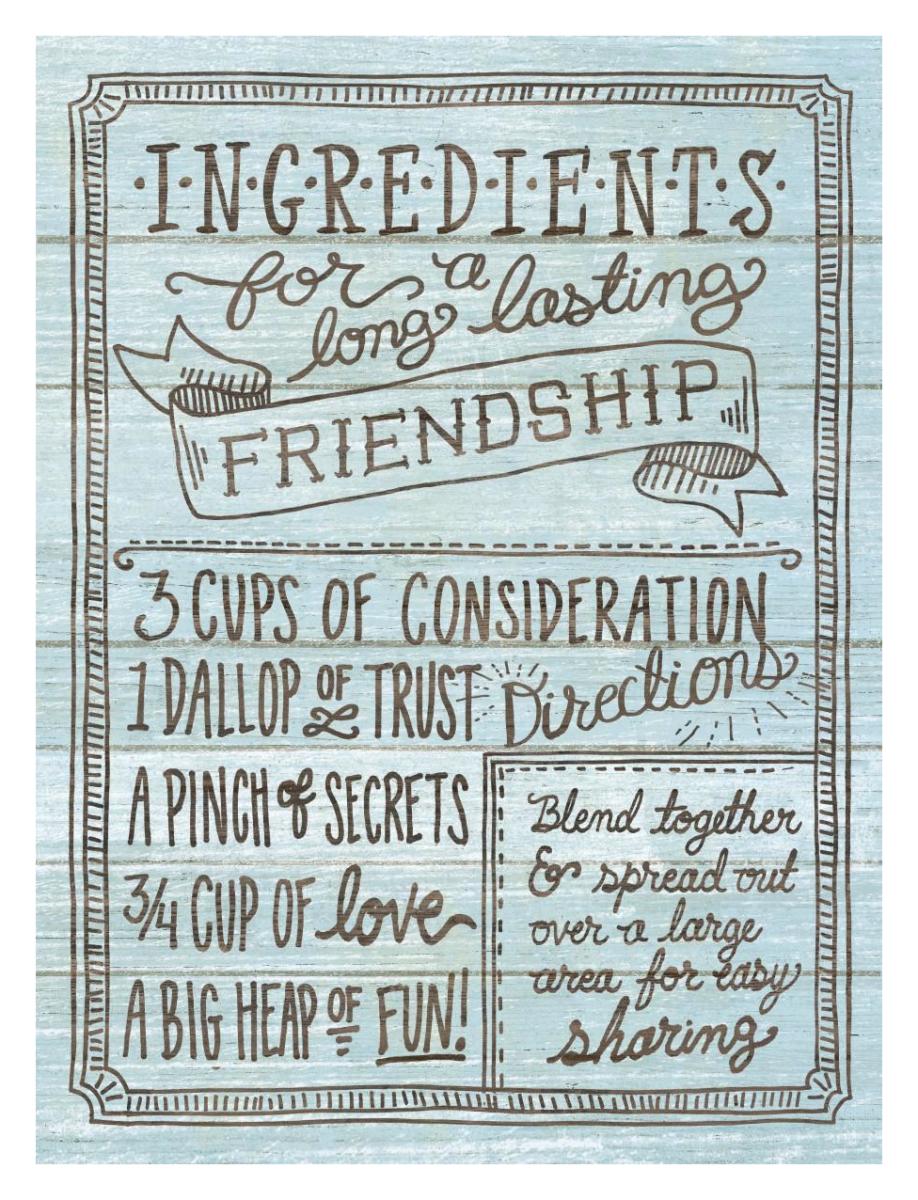 Ingredients For Life IV Blue -Paper Art-26"x34"
