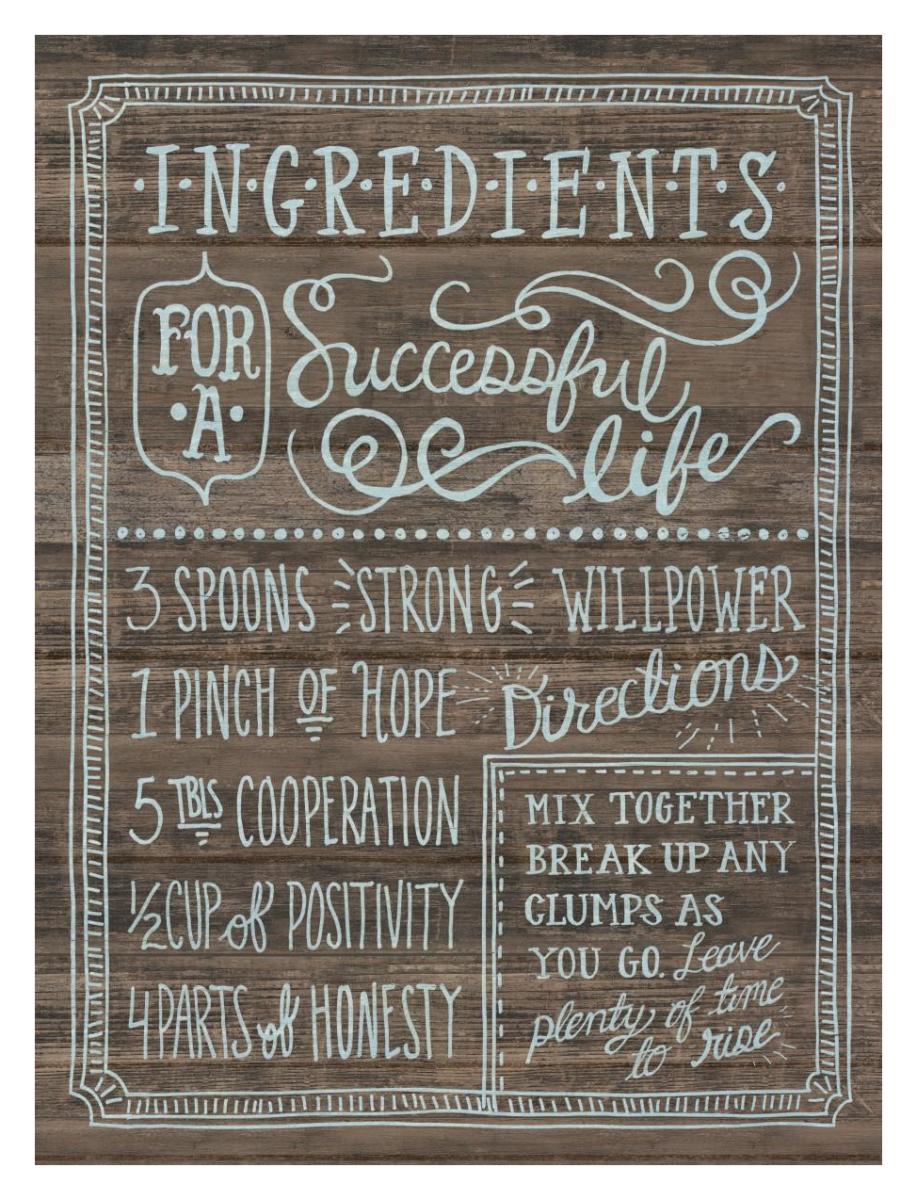 Ingredients For Life I -Paper Art-14"x18"