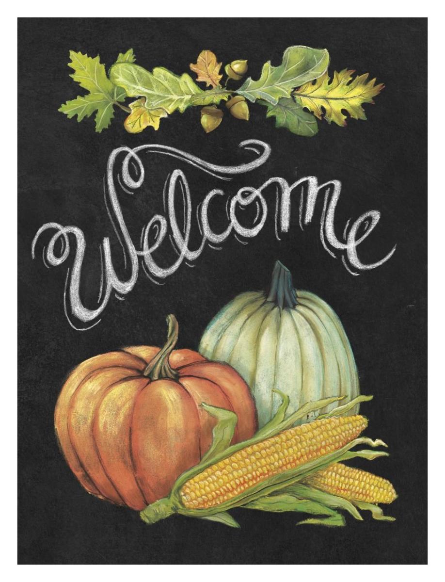 Autumn Harvest II Welcome -Paper Art-26"x34"
