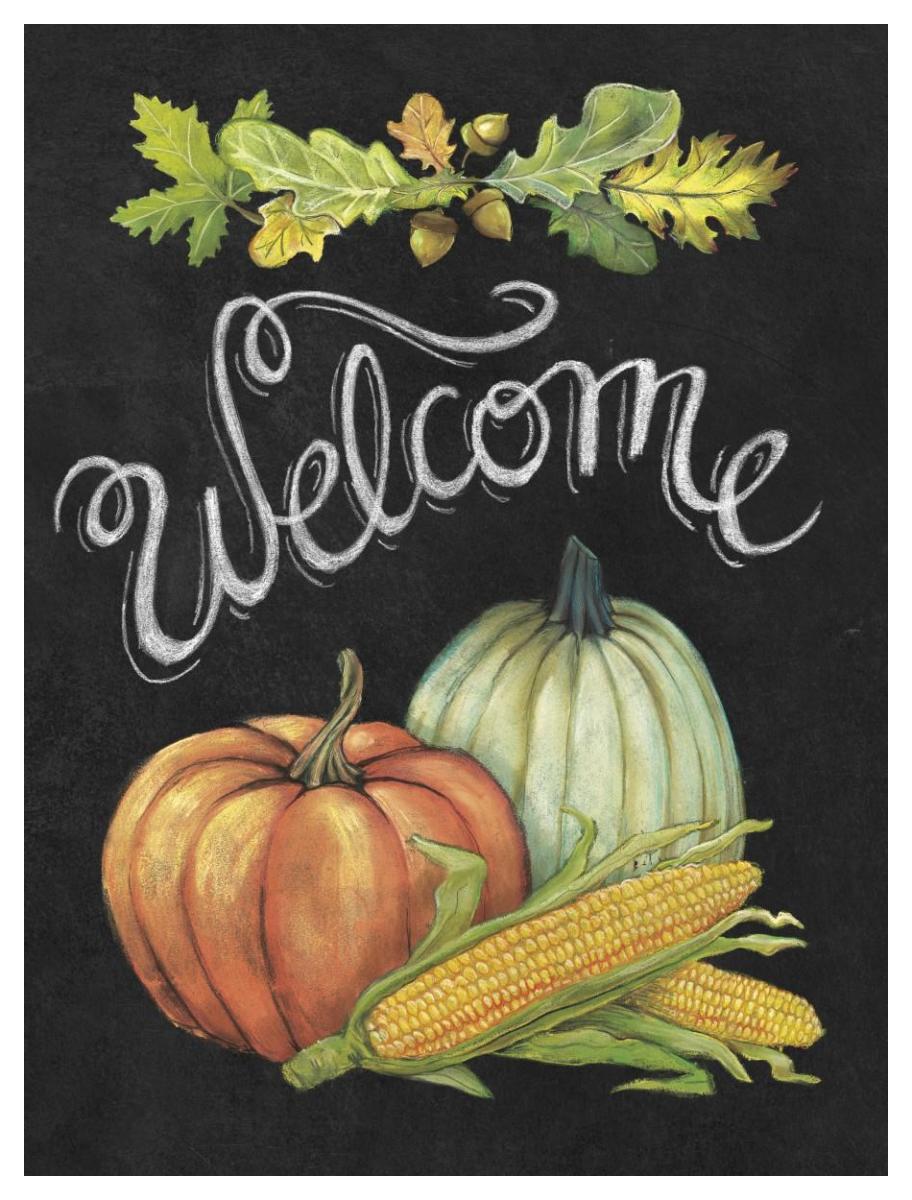 Autumn Harvest II Welcome -Paper Art-38"x50"