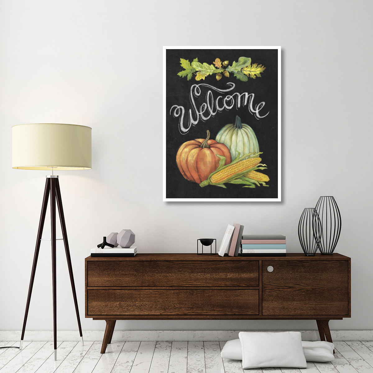 Autumn Harvest II Welcome -Paper Art-38&quotx50"