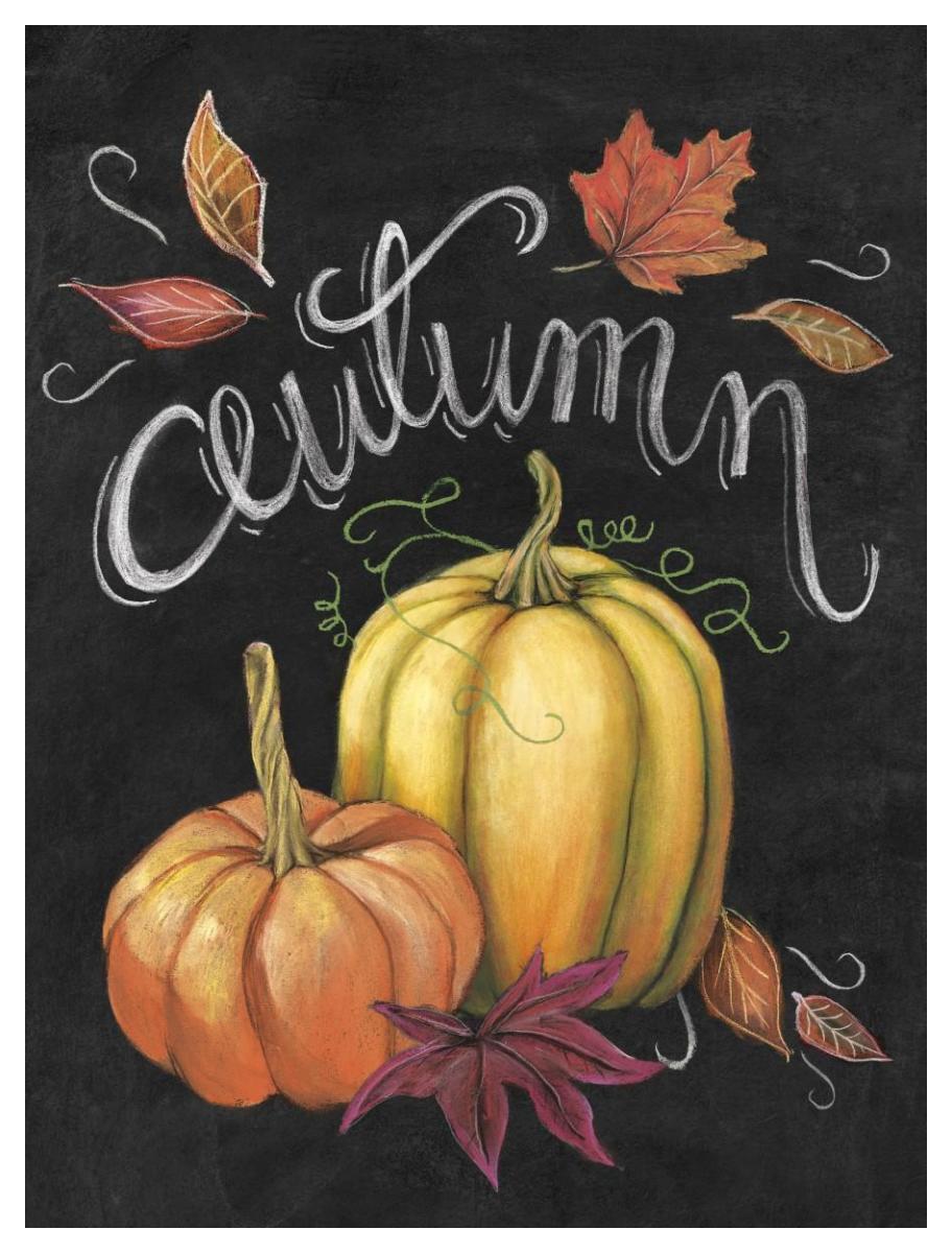 Autumn Harvest I Gold Pumpkin -Paper Art-38"x50"