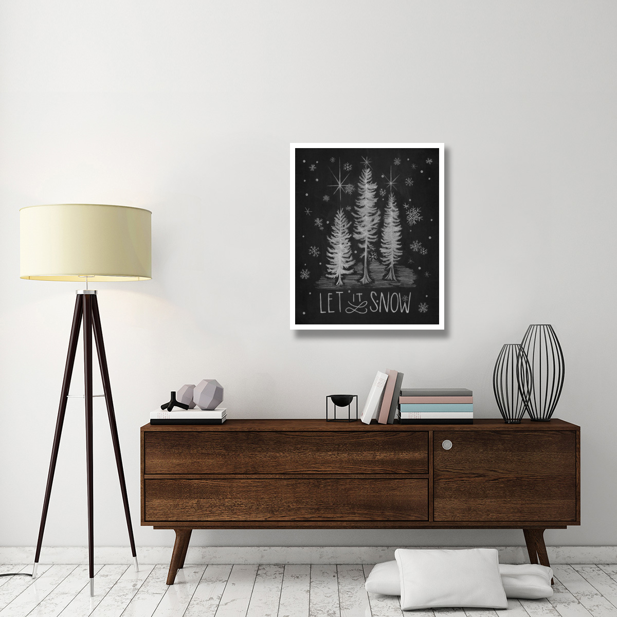 Chalkboard Holiday Trees I -Paper Art-30&quotx37"